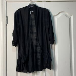 Lilly Lou M black open-front lightweight jacket